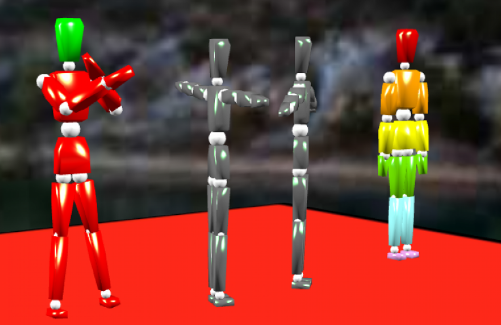 Grade schoolers dancing with robots